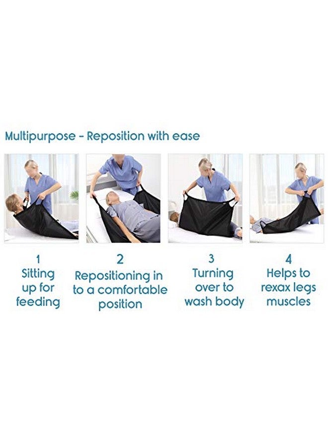 KosmoCare Patient Aid Positioning Sheet With Handles 42" X 36",Made With A Double Layer For Added Strenght,Transfer Sheet For Turning,Repositioning & Sitting Up,Washable Patient Positioning Sheet - Image 3