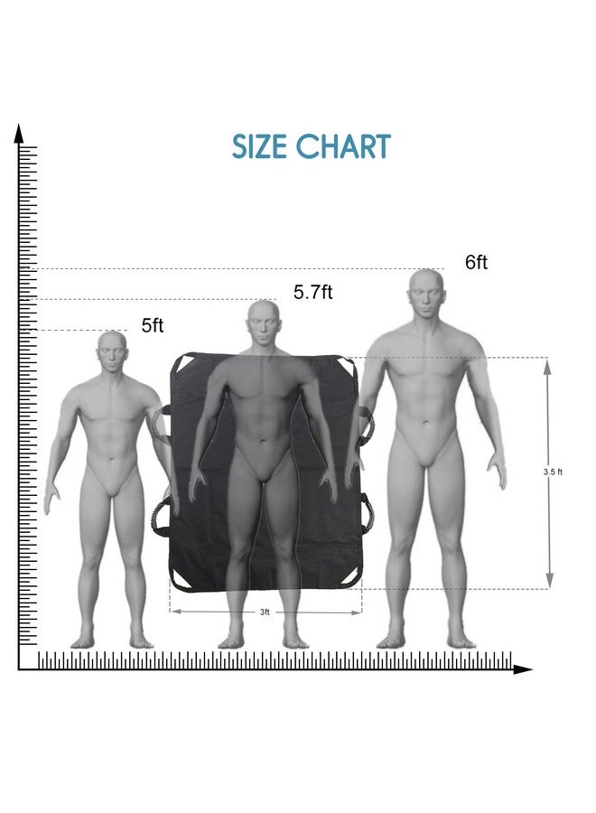 KosmoCare Patient Aid Positioning Sheet With Handles 42" X 36",Made With A Double Layer For Added Strenght,Transfer Sheet For Turning,Repositioning & Sitting Up,Washable Patient Positioning Sheet - Image 2