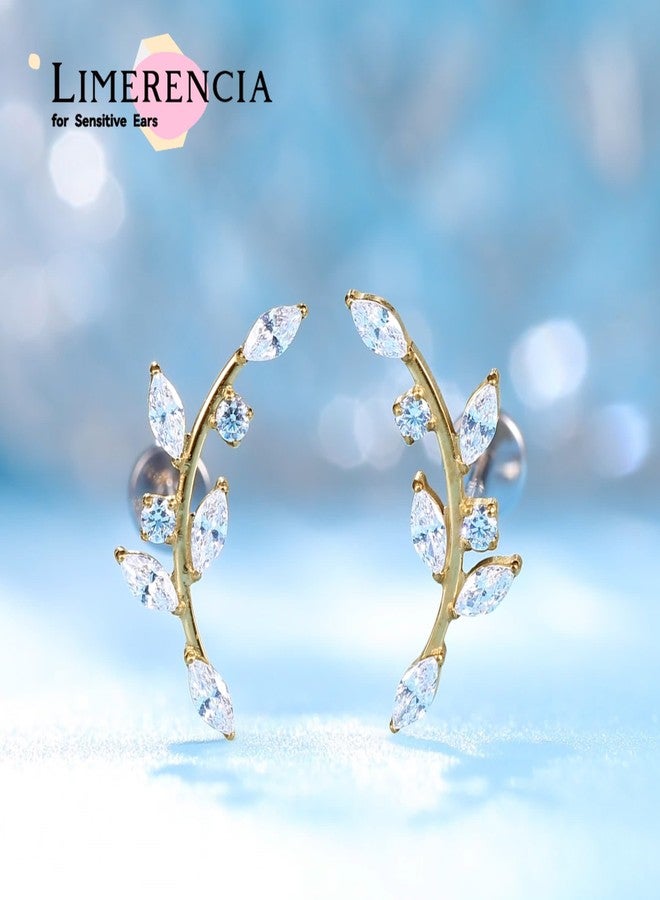 limerencia 18G Flat Back Internal Threaded Studs Climber Crawler F136 Titanium Earrings Hypoallergenic Cubic Zirconia Tragus Helix Conch Piercing Jewelry for Women (a pair) - Image 2