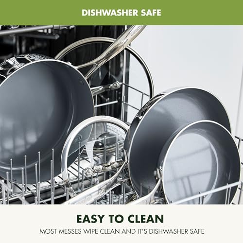 GreenPan Valencia Pro Tri-Ply Stainless Steel 1.5QT Saucepan with Lid, Ceramic Nonstick PFAS-Free, Multi Clad Cookware, Induction, Dishwasher Oven and Broiler Safe - Image 4