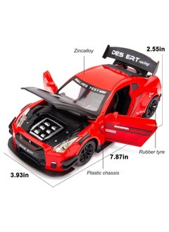 CHE ZHI Nissan GTR 1/24 Scale Model Car Toy, Zinc Alloy Pull Back Toy car with Sound and Light for Kids Boy Girl Gift  - Image 3
