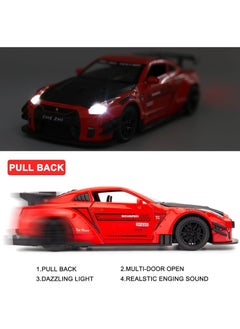 CHE ZHI Nissan GTR 1/24 Scale Model Car Toy, Zinc Alloy Pull Back Toy car with Sound and Light for Kids Boy Girl Gift  - Image 5