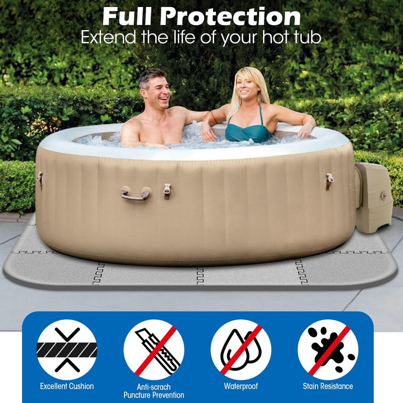 Oyrlize 85 * 85 Inch Hot Tub Mat,Inflatable Hot Tub Accessoriesï¼ŒExtra Thick Large Hot Tub Eva Foam Pad Padding Foundation for Outdoor Indoor,Portable Spa Pool Accessories Ground Base Flooring Mat Protector - Image 4