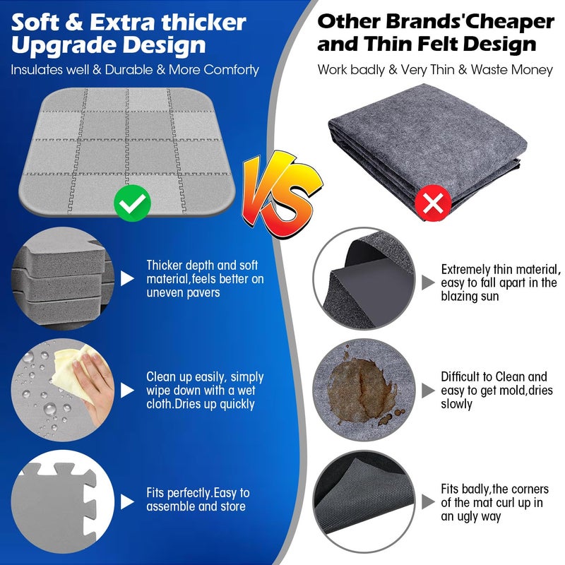 Oyrlize 85 * 85 Inch Hot Tub Mat,Inflatable Hot Tub Accessoriesï¼ŒExtra Thick Large Hot Tub Eva Foam Pad Padding Foundation for Outdoor Indoor,Portable Spa Pool Accessories Ground Base Flooring Mat Protector - Image 3