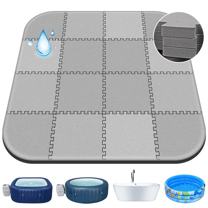 Oyrlize 85 * 85 Inch Hot Tub Mat,Inflatable Hot Tub Accessoriesï¼ŒExtra Thick Large Hot Tub Eva Foam Pad Padding Foundation for Outdoor Indoor,Portable Spa Pool Accessories Ground Base Flooring Mat Protector - Image 1