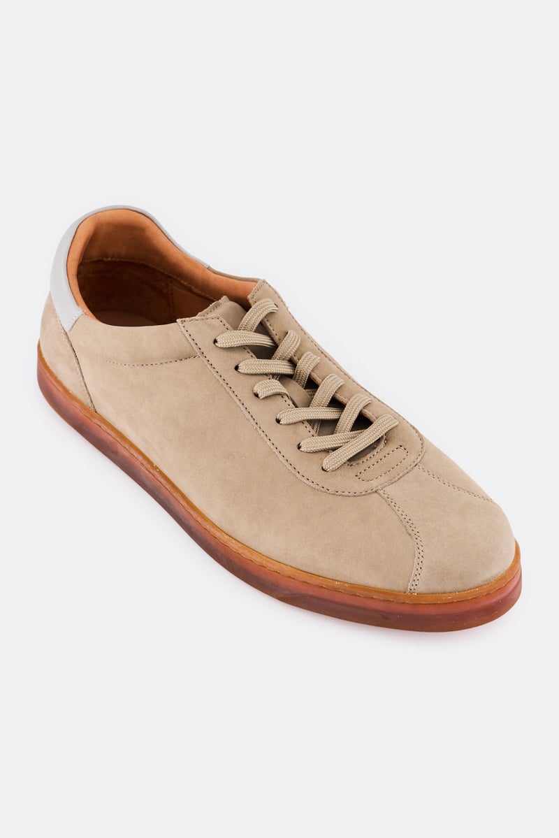 Gentle Souls Men Medium Nyle Sneaker Lace Up Casual Shoes, Taupe - Image 1