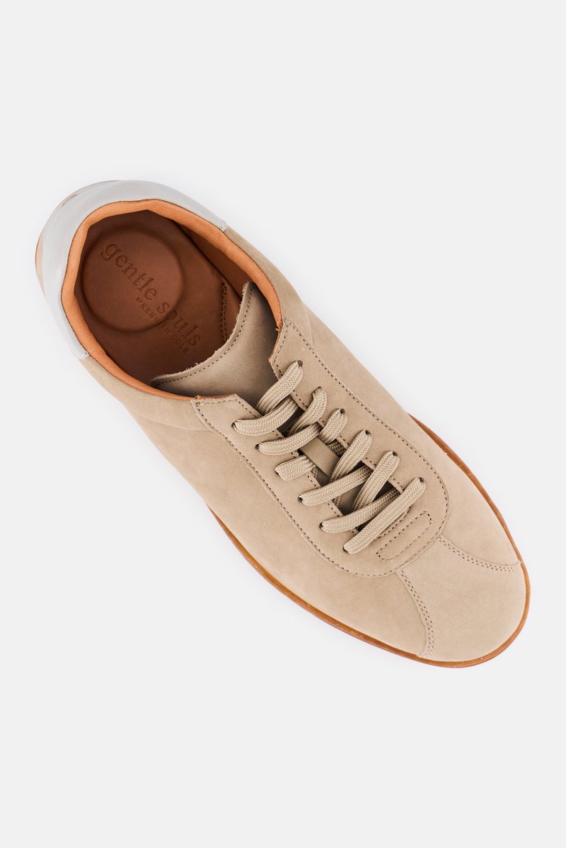 Gentle Souls Men Medium Nyle Sneaker Lace Up Casual Shoes, Taupe - Image 4