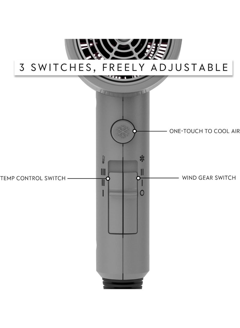 AINA Hair Dryer with Diffuser, Blow Dryer for Women | Advanced Ionic Technology, Ceramic Coating | Cold Shot Features Turbo Heat for Fast Drying and Shine 230V/BS Plug - Image 3