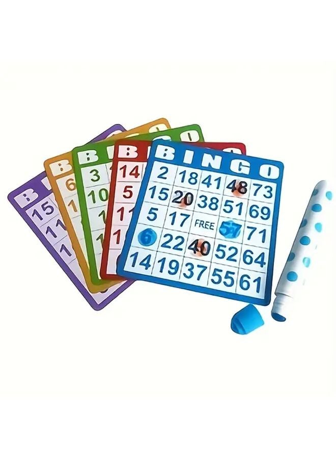 50 Bingo Cards Set With 100 Colorful Transparent Disks For Family School Games - Image 5
