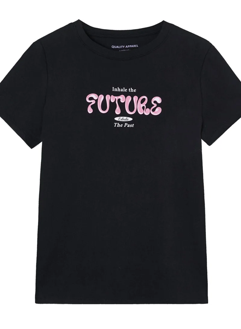 GIORDANO  Women’s Cotton Crew Neck Printed Comfort Tee for Women | Best Price UAE