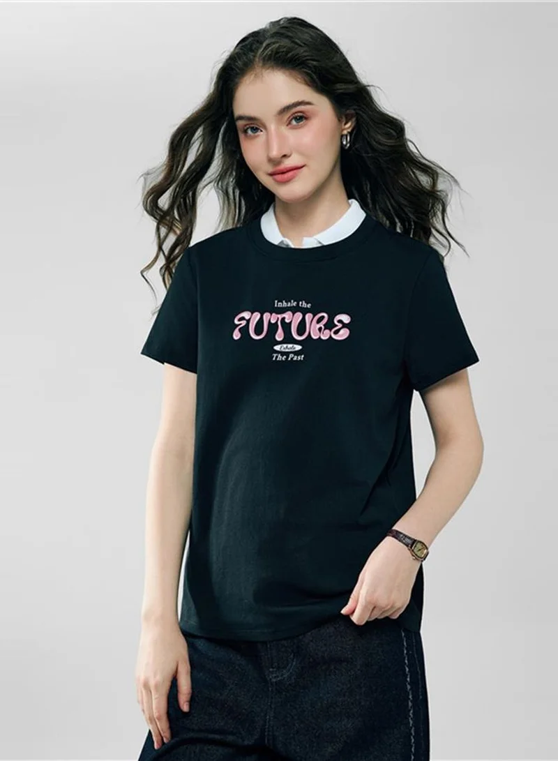 Women’s Cotton Crew Neck Printed Comfort Tee