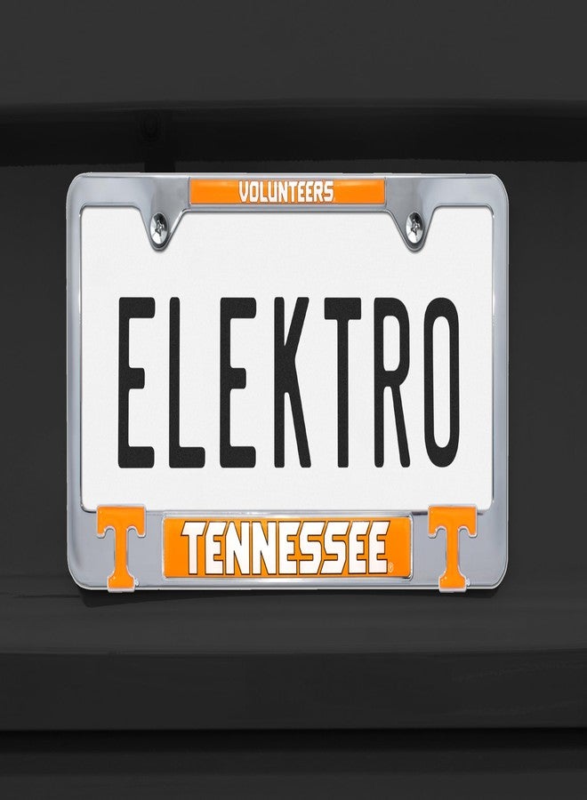 Elektroplate إطار لوحة ترخيص معدني مطلي بالكروم من إليكتروبليت، مرخص رسميًا من جامعة تينيسي فولنتيرز، مع شعارات ثلاثية الأبعاد | حامل لوحة ترخيص معدني فاخر للسيارة | ملحق سيارات مقاوم للعوامل الجوية - Image 2