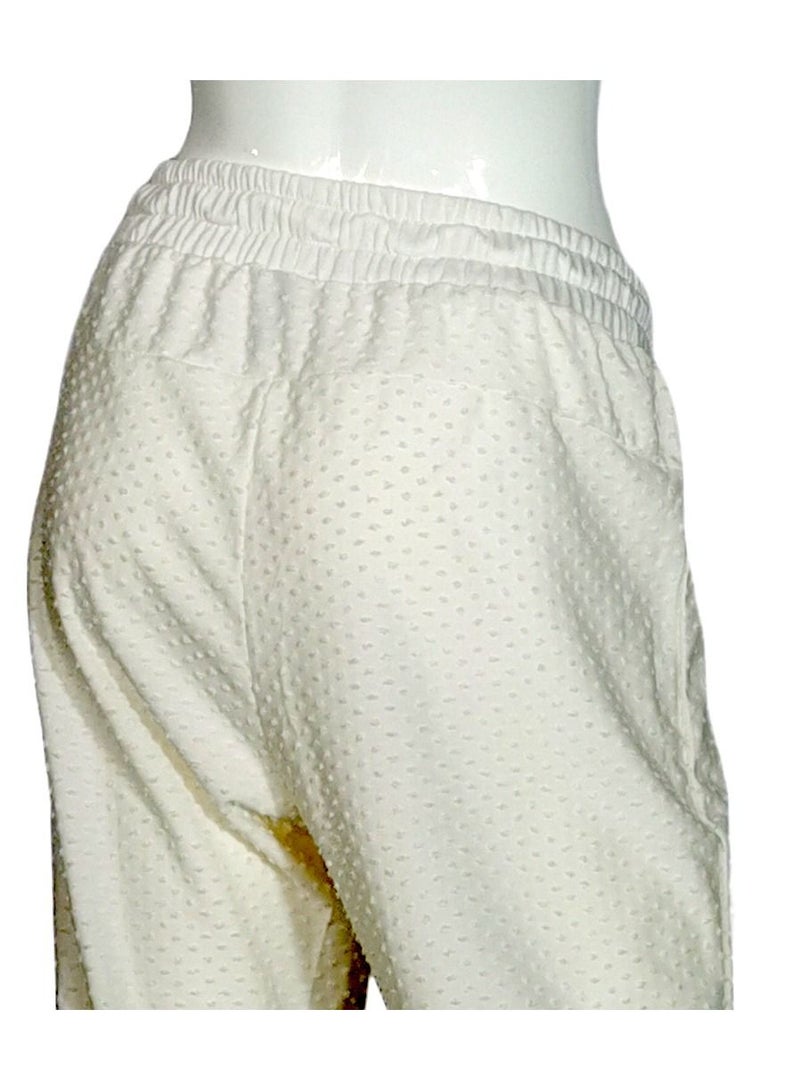 سناء كايوم بنطال رياضي منقط باللون الكريمي - Image 5