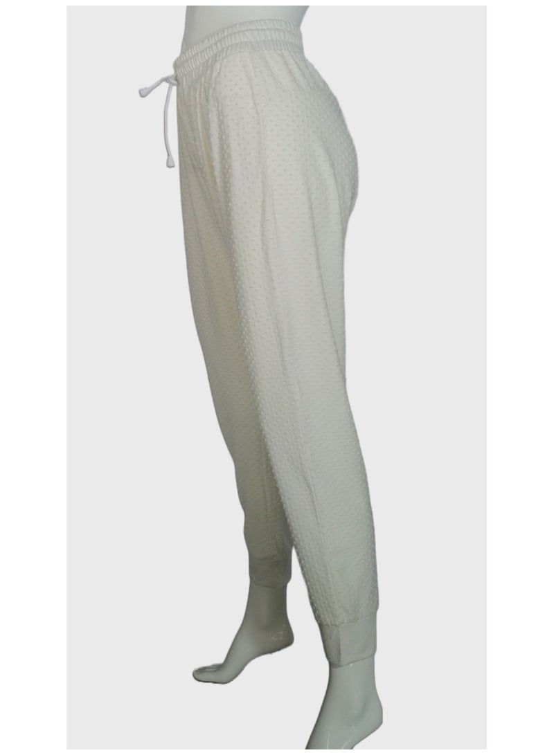 سناء كايوم بنطال رياضي منقط باللون الكريمي - Image 3