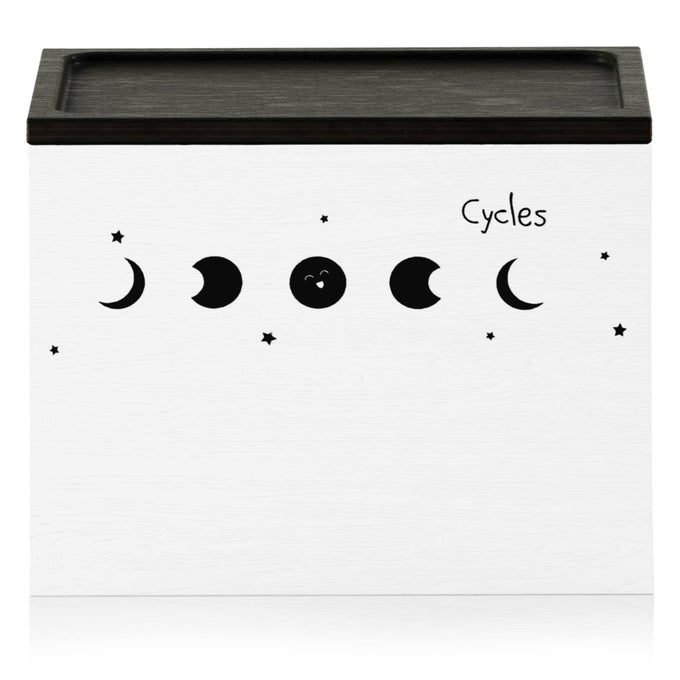 DISCREET TAMPON HOLDER FOR BATHROOM WITH VANITY TRAY LID TAMPON ORGANIZER FOR BATHROOM FOR WALL OR COUNTERTOP MOUNT WOOD PAD DISPENSER FEMININE PRODUCT ORGANIZER