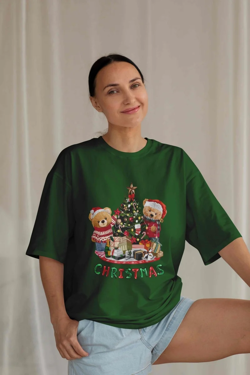 DogFish Women's Dark Green Cotton Crew Neck Crop T-Shirt