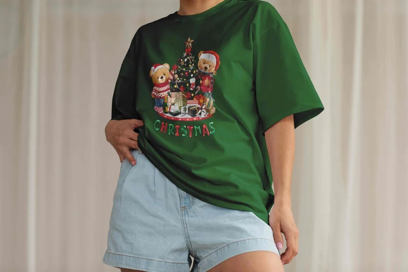 DogFish Women's Dark Green Cotton Crew Neck Crop T-Shirt