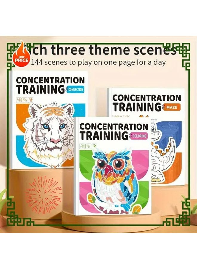 Reusable Kids Jigsaw Puzzle Book With Maze Game Coloring Pages Fine Motor Skills Development Three Exercise Paper - Image 1