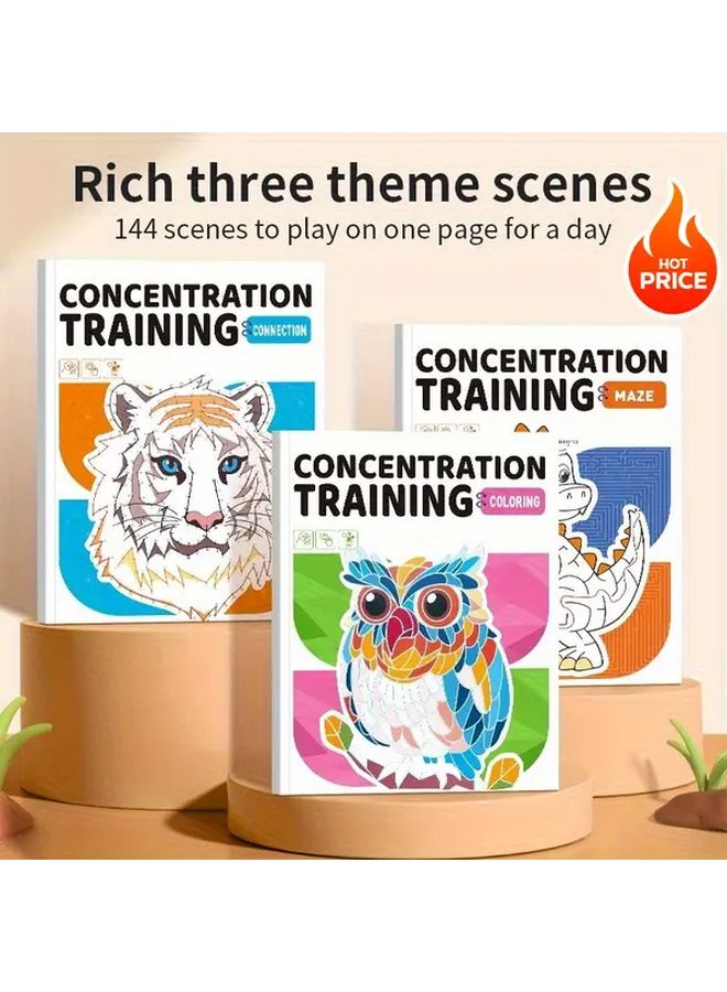 Reusable Kids Jigsaw Puzzle Book With Maze Game Coloring Pages Fine Motor Skills Development Three Exercise Paper - Image 2