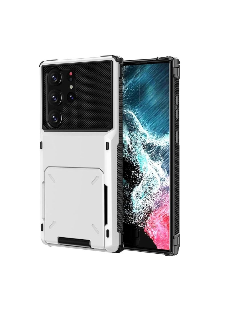 General Samsung Galaxy S23Ultra/S23Plus/S23 Wallet Case Card Holder Scratch Resistant Double Layer Rigid Protection Hybrid TPU Hard Case 