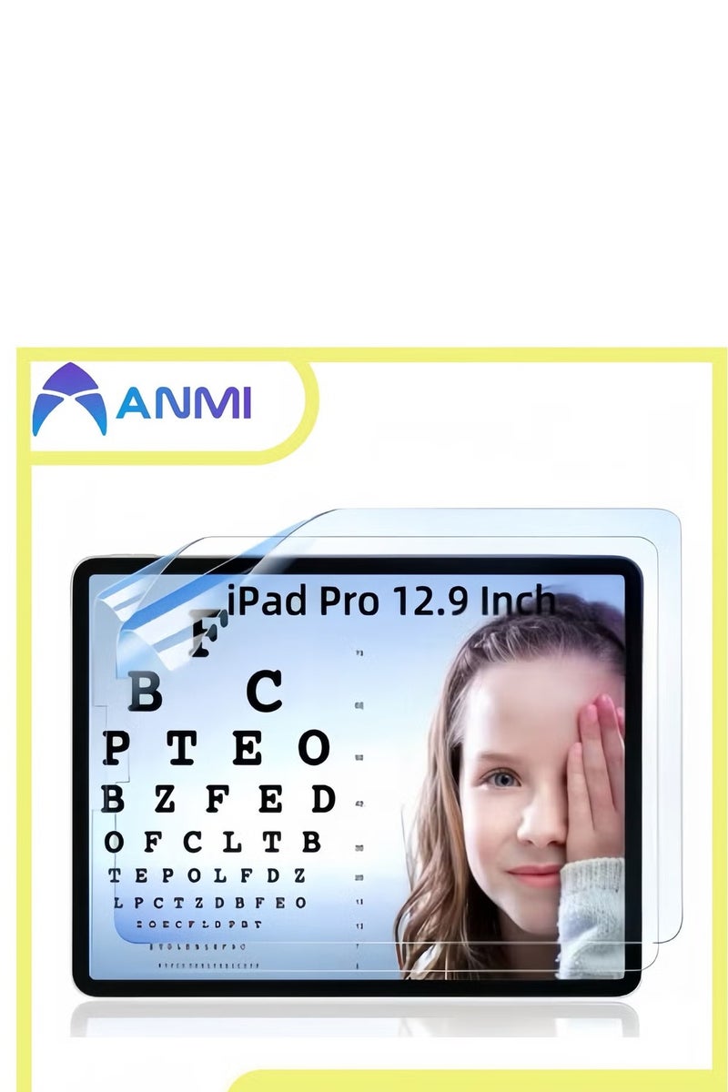 Anmi Anmi 2 Pack Anti Blue Light Screen Protector Compatible With iPad Pro 12.9 Inch 2022/2021/2020/2018 (6th/5th/4th/3rd Generation), HD Clear Eye Protection Matte Anti Glare