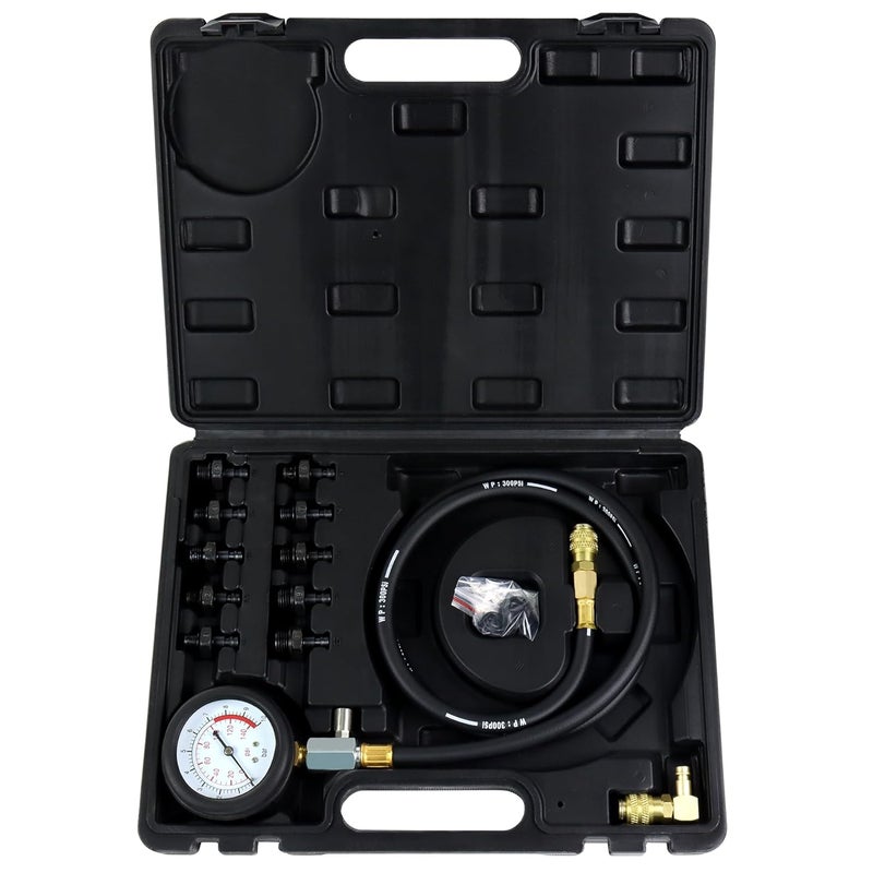 JoyFans Oil Pressure Tester Tool Kit - 0-140PSI Gauge with Hose Adapters for Engine Testing - Image 1