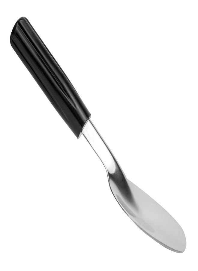 جريت كريدينشالز مغرفة آيس كريم من جريت كريدينشالز بمقبض أسود غير قابل للانحناء - مصنوعة من الفولاذ المقاوم للصدأ شديد التحمل، مثالية لغرف وتقديم المثلجات. - Image 2