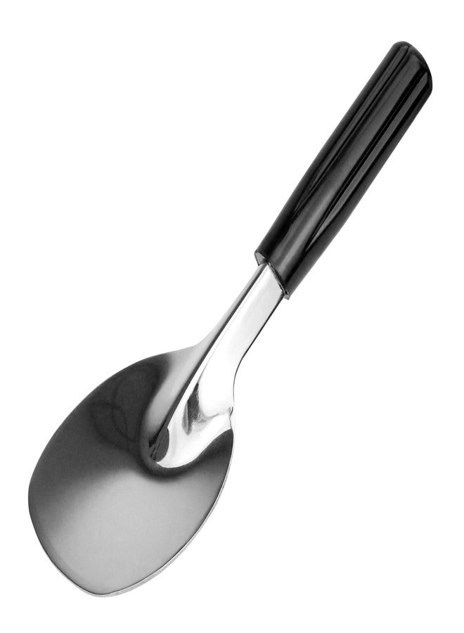 جريت كريدينشالز مغرفة آيس كريم من جريت كريدينشالز بمقبض أسود غير قابل للانحناء - مصنوعة من الفولاذ المقاوم للصدأ شديد التحمل، مثالية لغرف وتقديم المثلجات. - Image 4