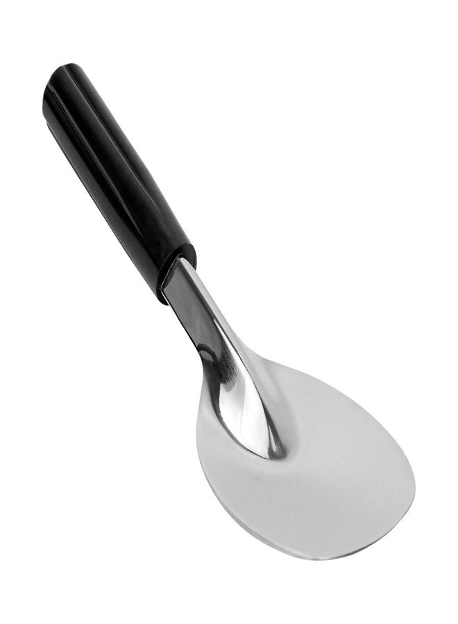 جريت كريدينشالز مغرفة آيس كريم من جريت كريدينشالز بمقبض أسود غير قابل للانحناء - مصنوعة من الفولاذ المقاوم للصدأ شديد التحمل، مثالية لغرف وتقديم المثلجات. - Image 1