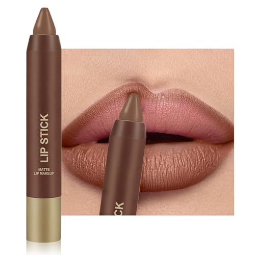 Erinde Matte Lipstick Crayon for Women Soft Nude 24 Hour Lipstick Lip Liner Pencil Neutral lip stick long lasting waterproof Vegan CrueltyFree 01 - Image 1