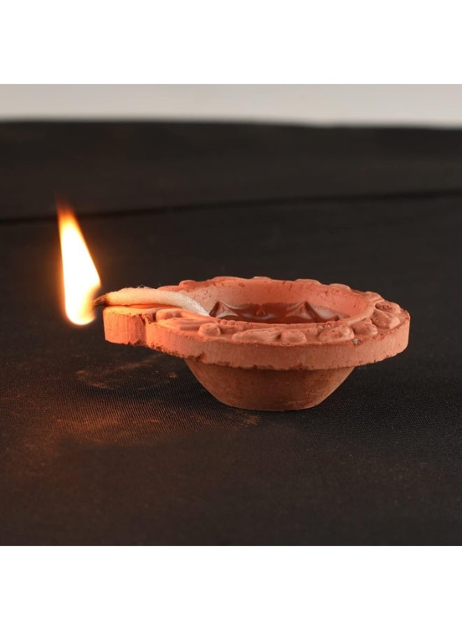 SHOP NEW ARRIVALS Clay Diyas for Diwali Decor: Traditional Handmade Terracotta Earthen Oil Lamps, Perfect for Puja, Pooja, and Welcoming Deepawali. Crafted from Natural Mitti, Ideal Indian Gift Giving / 2 Pcs-24 Diyas - Image 3