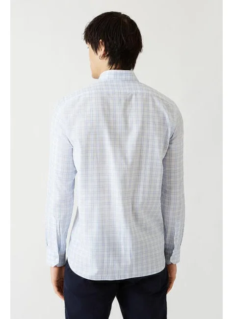 Bisse Men's Long Sleeve Pasha Collar Sports Shirt BLUE GM22Y221023_E35