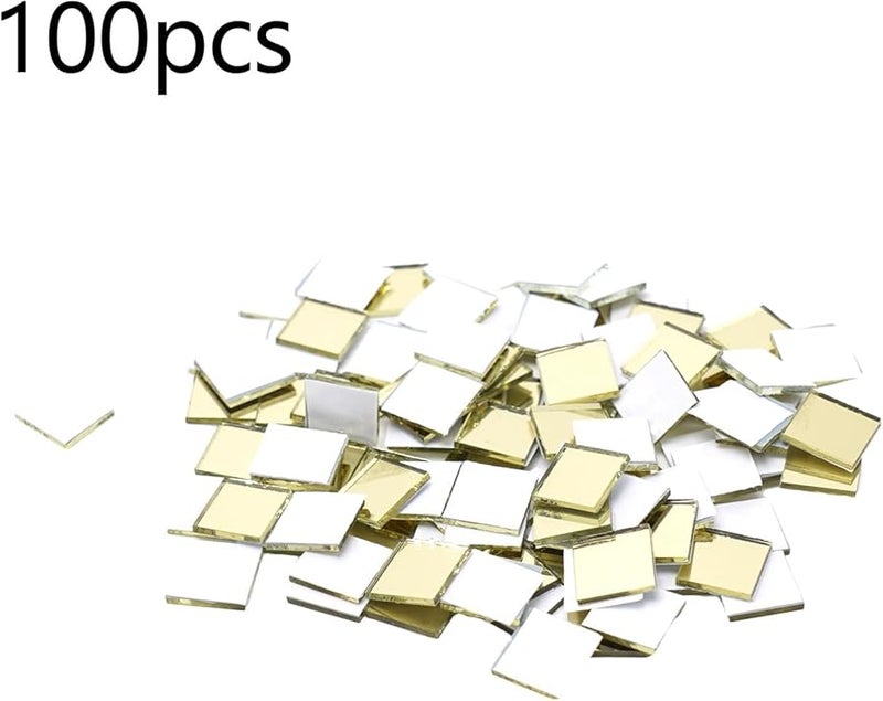 فسيفساء مرايا ذاتية اللاصق ذهبية 10x10 مم لكرات الديسكو الحرفية وديكور الجدران DIY - Image 4