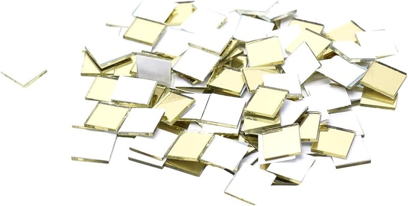 فسيفساء مرايا ذاتية اللاصق ذهبية 10x10 مم لكرات الديسكو الحرفية وديكور الجدران DIY - Image 1