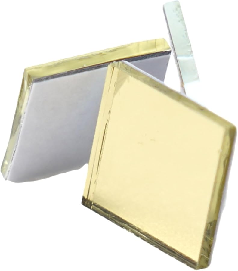 فسيفساء مرايا ذاتية اللاصق ذهبية 10x10 مم لكرات الديسكو الحرفية وديكور الجدران DIY - Image 3