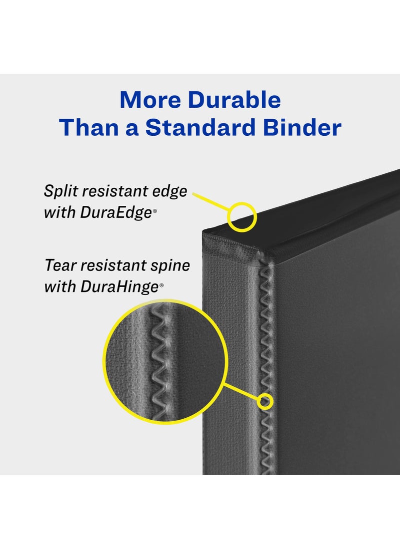 AVERY Avery Heavy-Duty View 3 Ring Binder, 3" One Touch Slant Rings, White, Perfect Trading Card Binder (79793)  - Image 4
