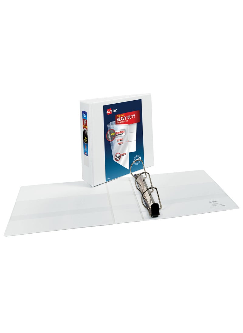 AVERY Avery Heavy-Duty View 3 Ring Binder, 3" One Touch Slant Rings, White, Perfect Trading Card Binder (79793)  - Image 2