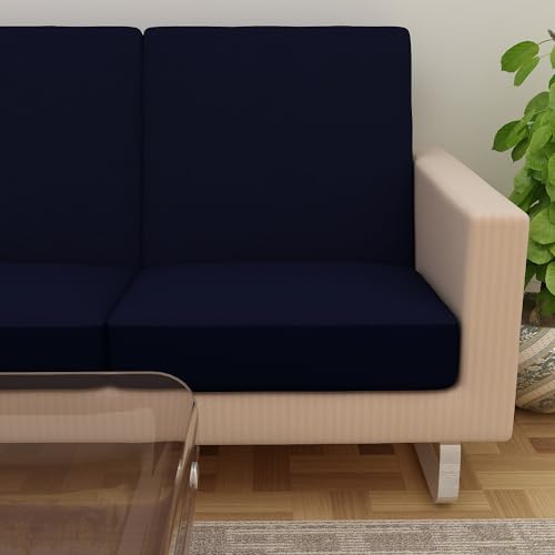 DREAM KING Terry Polycotton Sofa Seat Protector | Flexible | Elastic Stretchable | Sofa Cover | Sofa Protector Four Seater | Color- Blue (Size: 23 inch X 23 inch) Pack of 6 - Image 4