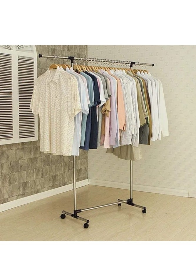ماركة غير محددة - رف تجفيف قابل للتمدد بعمود واحد/فضي - Image 1