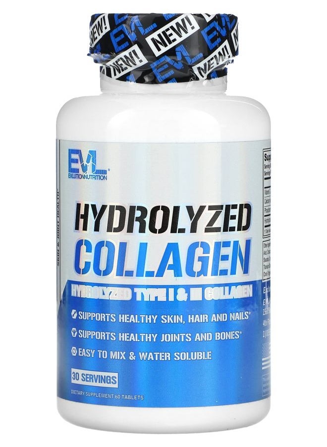 EVLUTION NUTRITION Hydrolyzed Collagen 60 Tablets 