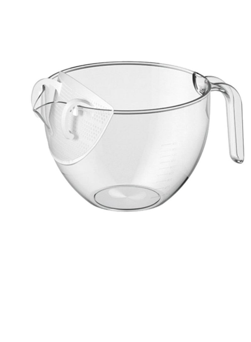 Excefore Plastic Rice Washing Bowl with Strainer, 2 Pcs Heavy Duty Rice Washer Strainer Colander with Handle, Filter Strainer Basket for Cleaning Vegetable, Fruit, Pasta, Beans, Transparent - Image 1