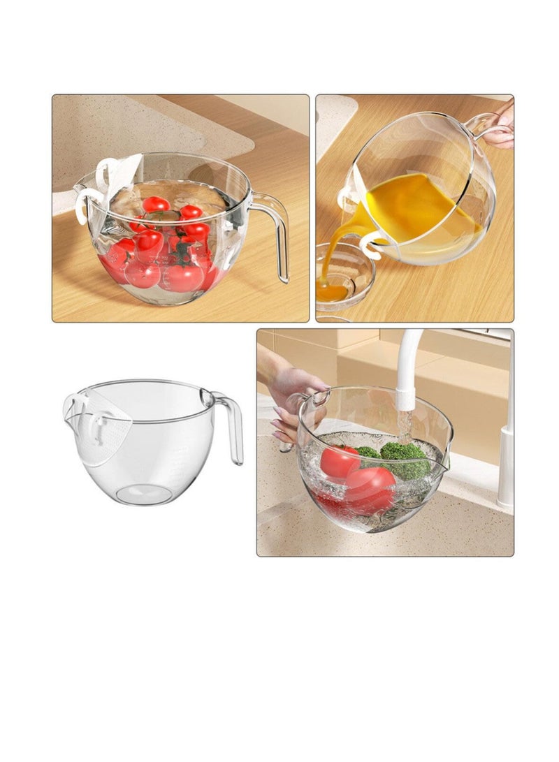 Excefore Plastic Rice Washing Bowl with Strainer, 2 Pcs Heavy Duty Rice Washer Strainer Colander with Handle, Filter Strainer Basket for Cleaning Vegetable, Fruit, Pasta, Beans, Transparent - Image 4