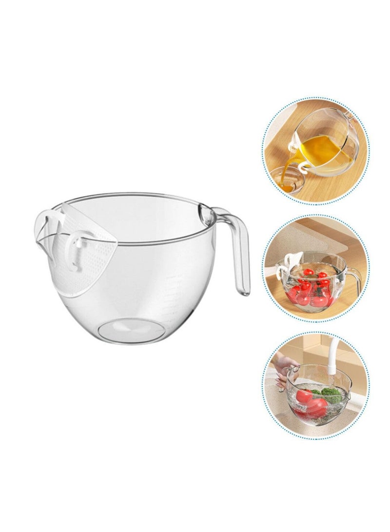 Excefore Plastic Rice Washing Bowl with Strainer, 2 Pcs Heavy Duty Rice Washer Strainer Colander with Handle, Filter Strainer Basket for Cleaning Vegetable, Fruit, Pasta, Beans, Transparent - Image 2