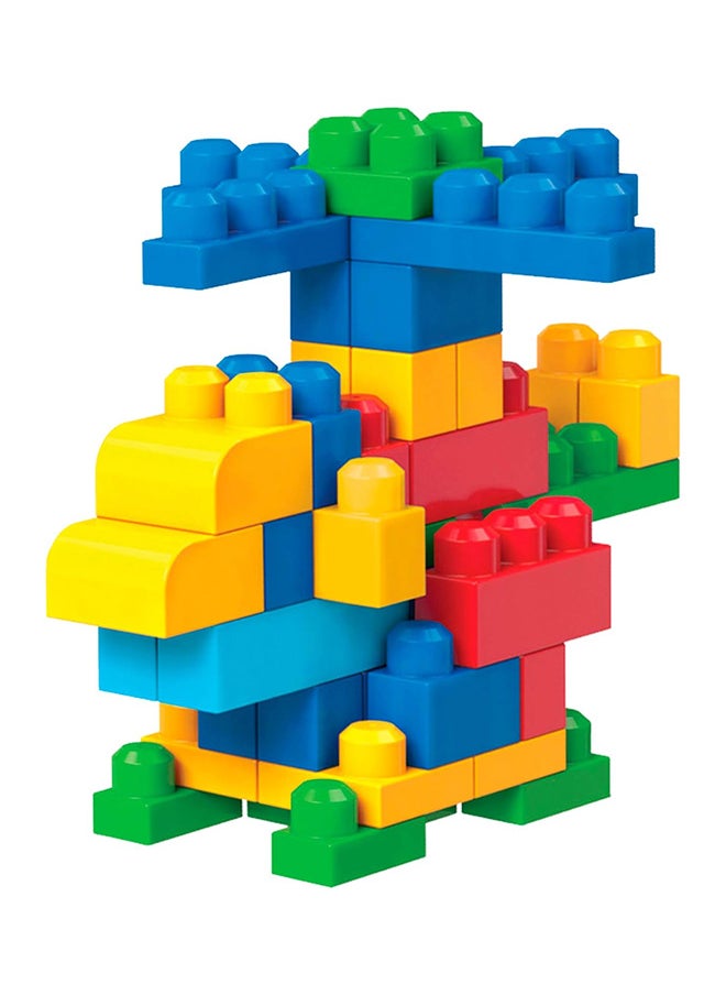 Mega Bloks - First Builders Toddler Blocks Toys Set, Big Building Bag Collection with 80 Pieces and Storage, Blue, Ages 1+ Years - Image 1