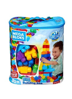 Mega Bloks First Builders Toddler Blocks Toys Set, Big Building Bag Collection with 80 Pieces and Storage, Blue, Ages 1+ Years  - Image 1