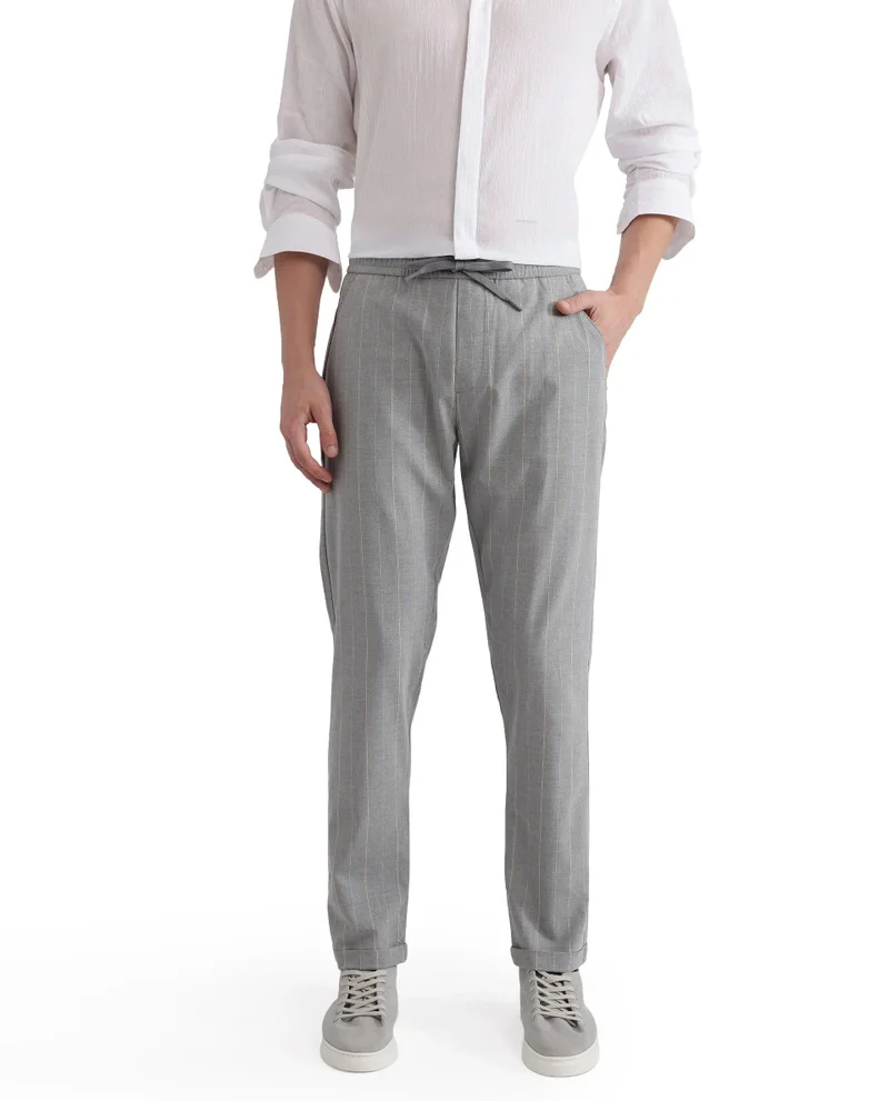 Rare Rabbit Men's Regular Fit Plain Trouser