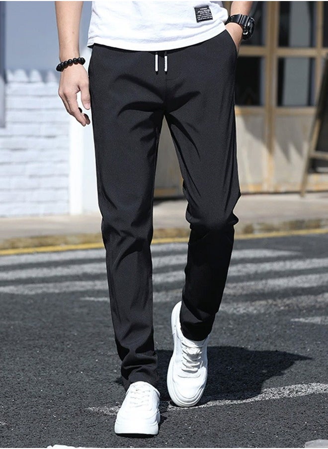 Generic Classic men's tailored trousers, fashionable straight-leg pants, casual business pants with pockets, comfortable and stylish solid-colored pants, and pants suitable for casual wear and outdoor activities  - Image 1