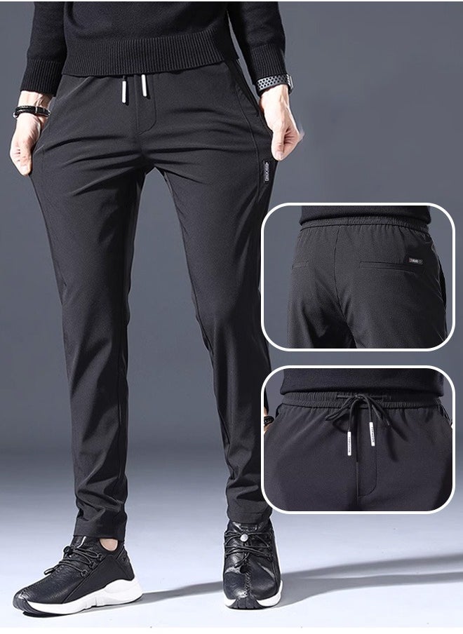 Generic Classic men's tailored trousers, fashionable straight-leg pants, casual business pants with pockets, comfortable and stylish solid-colored pants, and pants suitable for casual wear and outdoor activities  - Image 3