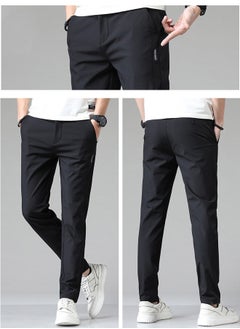 Generic Classic men's tailored trousers, fashionable straight-leg pants, casual business pants with pockets, comfortable and stylish solid-colored pants, and pants suitable for casual wear and outdoor activities  - Image 4