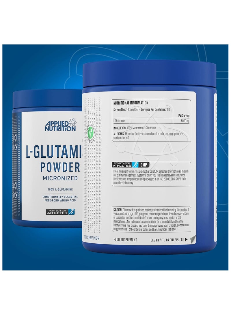 Applied Nutrition L Glutamine Powder - Amino Acid, Muscle Strength & Recovery, Boosts Immune System, Unflavoured (500g - 100 Servings) - Image 4